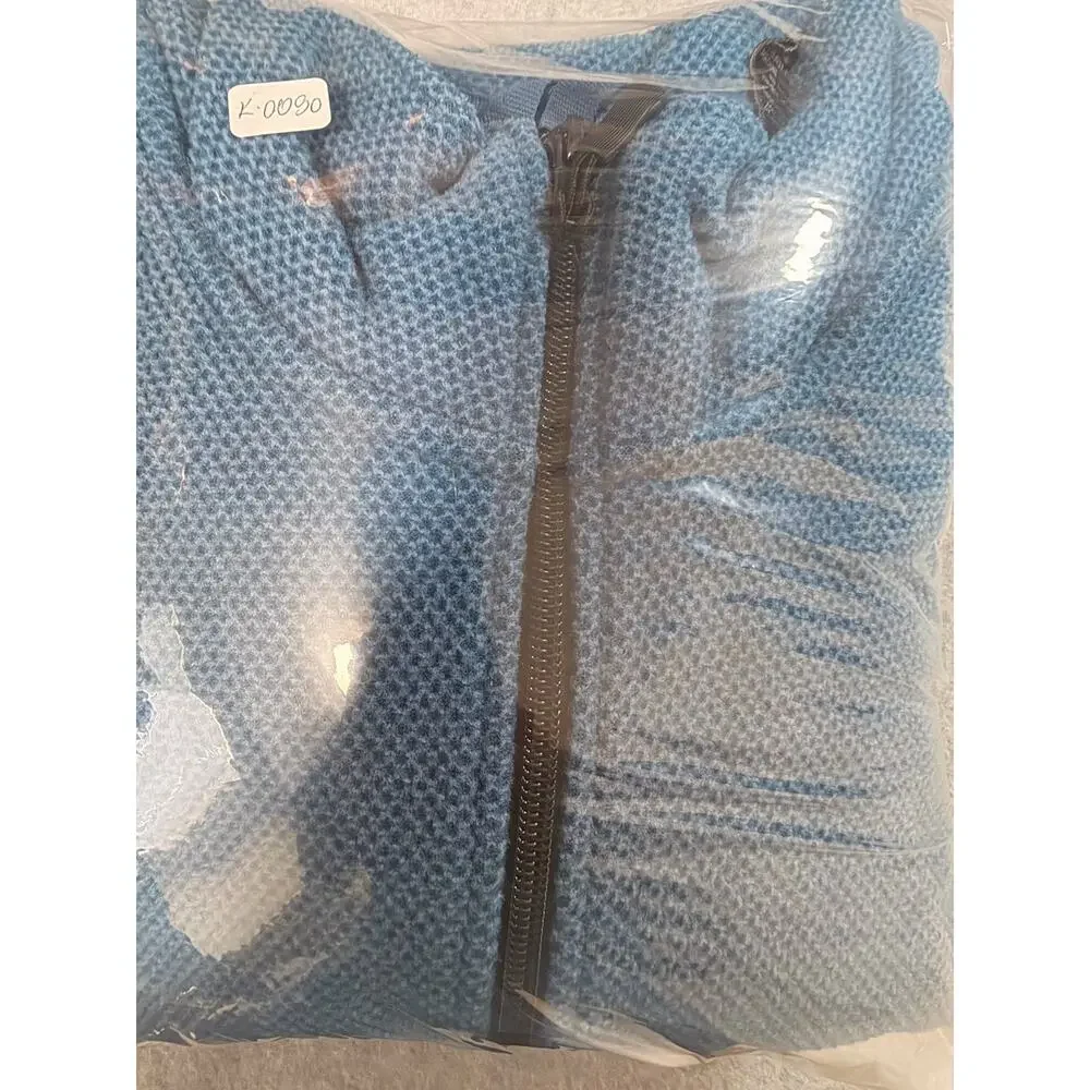 Powder River Outfitters Blue Grid Fleece 1/4 Zip Pullover Men's Size XL Western
